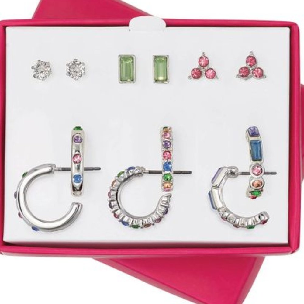 6 pr of Pierced Rainbow Earrings